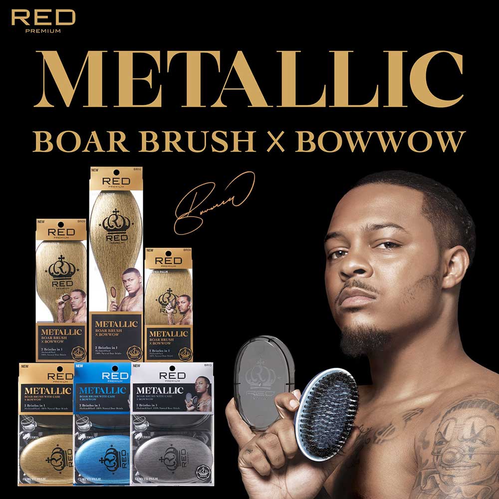RED by KISS BOW WOW X Pocket Wave Premium Metallic 2-in-1 Boar Brush with Case - Image 20