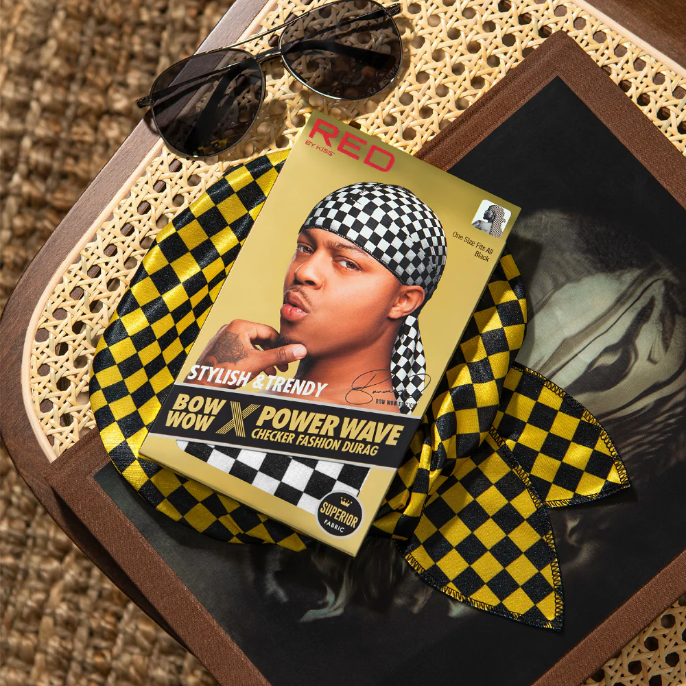 RED by KISS BOW WOW X Power Wave Checker Fashion Durag - Image 12