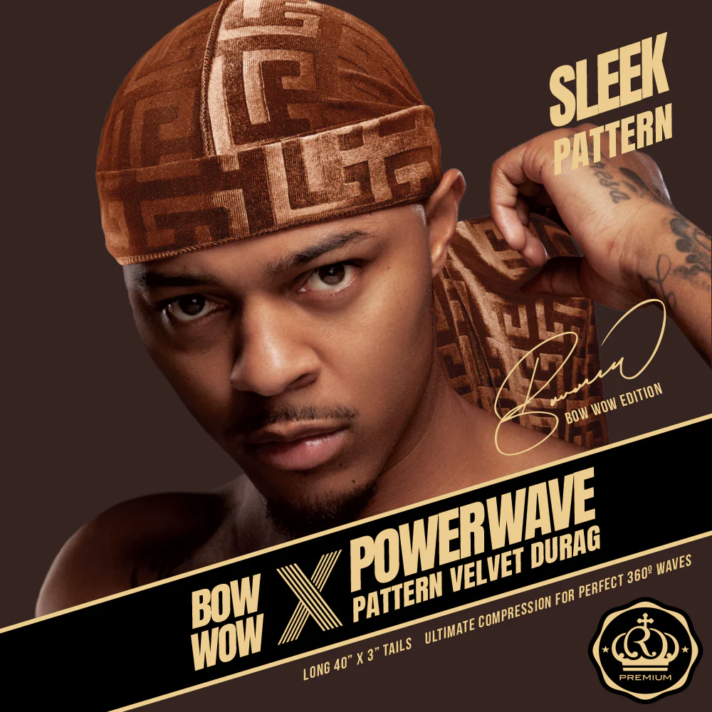 Red Premium BOW WOW X Power Wave Pattern Premium Velvet Durag - Image 14