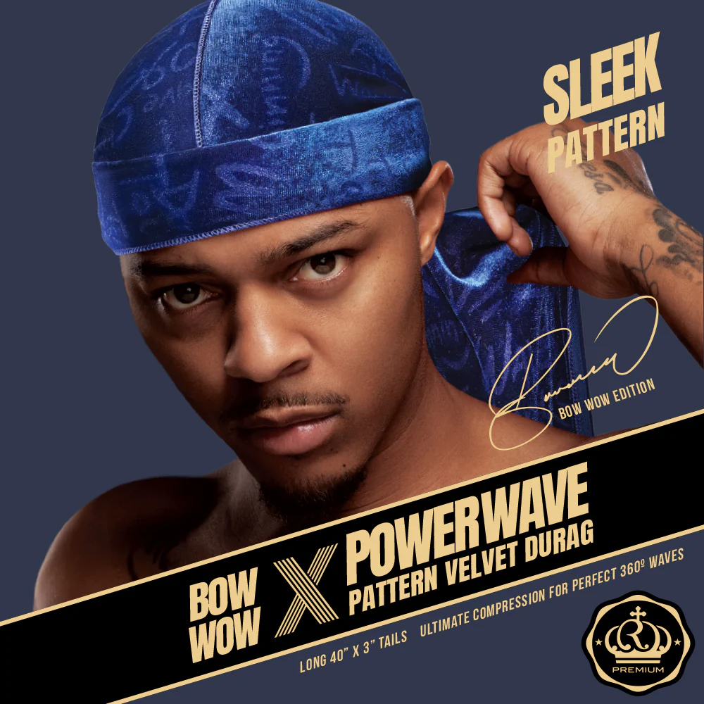 Red Premium BOW WOW X Power Wave Pattern Premium Velvet Durag - Image 15