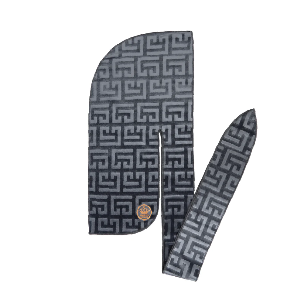 Red Premium BOW WOW X Power Wave Pattern Premium Velvet Durag - Image 22