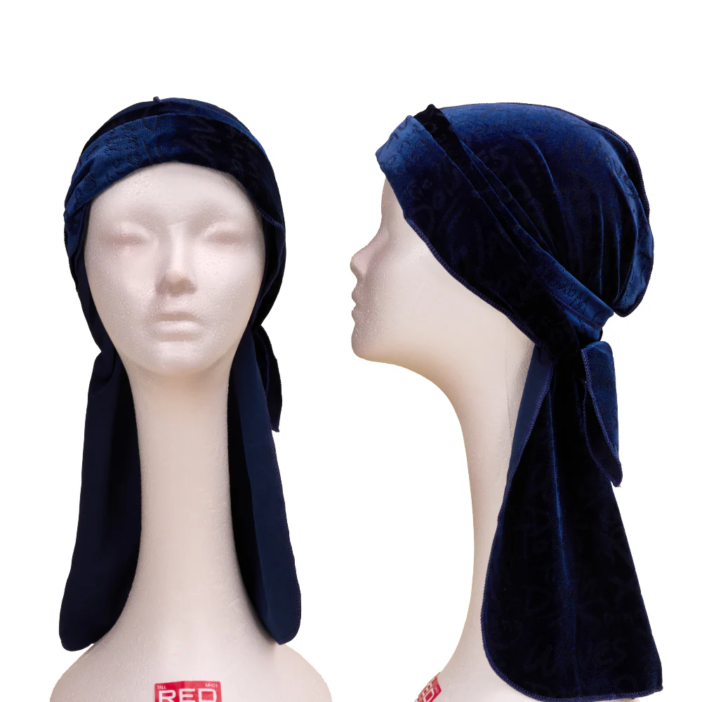 Red Premium BOW WOW X Power Wave Pattern Premium Velvet Durag - Image 27