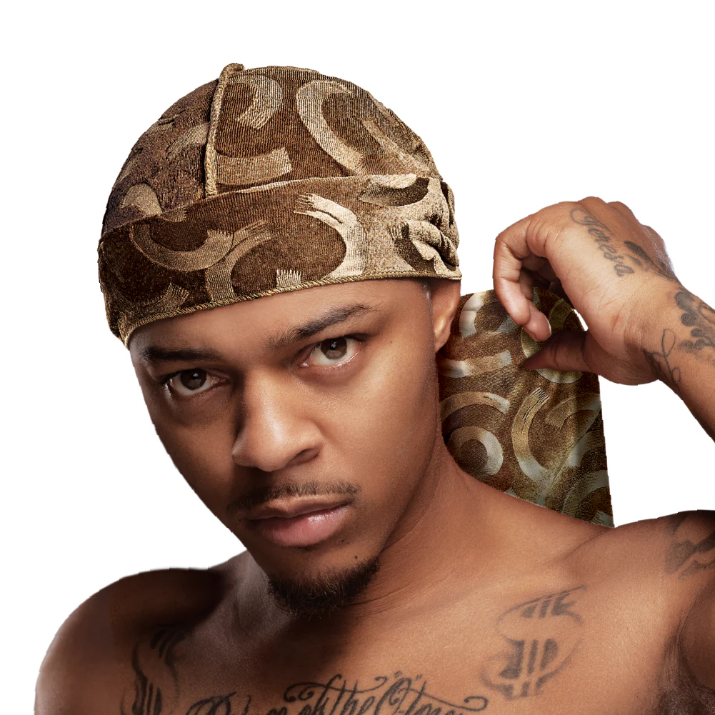Red Premium BOW WOW X Power Wave Pattern Premium Velvet Durag - Image 44