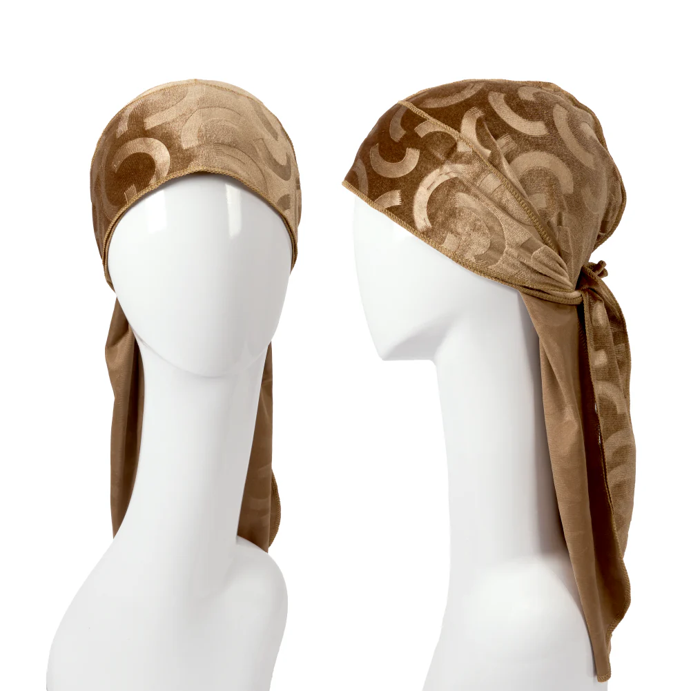 Red Premium BOW WOW X Power Wave Pattern Premium Velvet Durag - Image 50