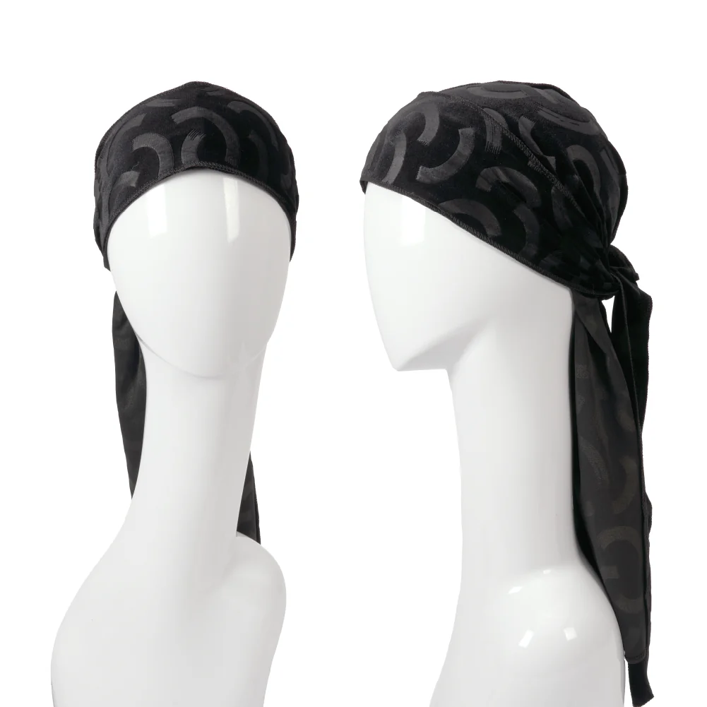 Red Premium BOW WOW X Power Wave Pattern Premium Velvet Durag - Image 60