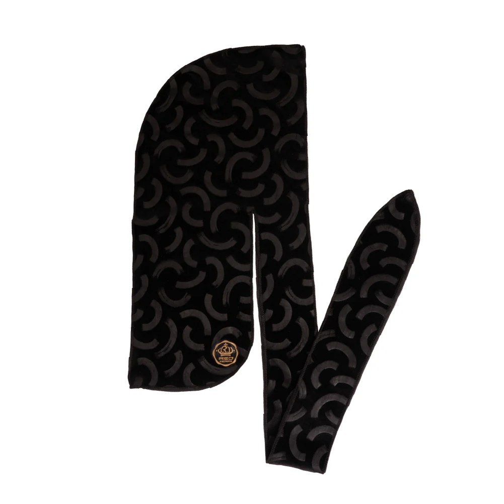 Red Premium BOW WOW X Power Wave Pattern Premium Velvet Durag - Image 61