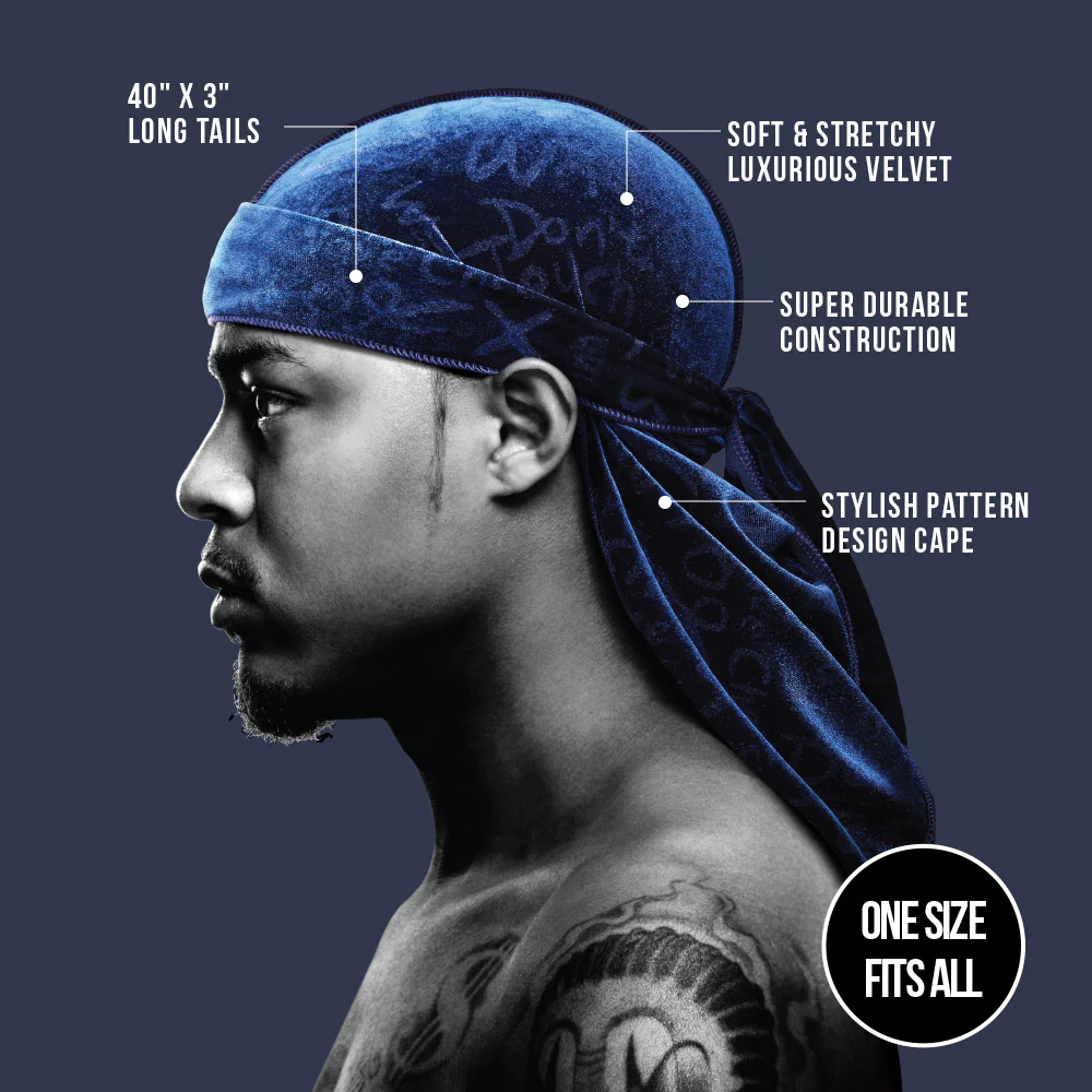 Red Premium BOW WOW X Power Wave Pattern Premium Velvet Durag - Image 9