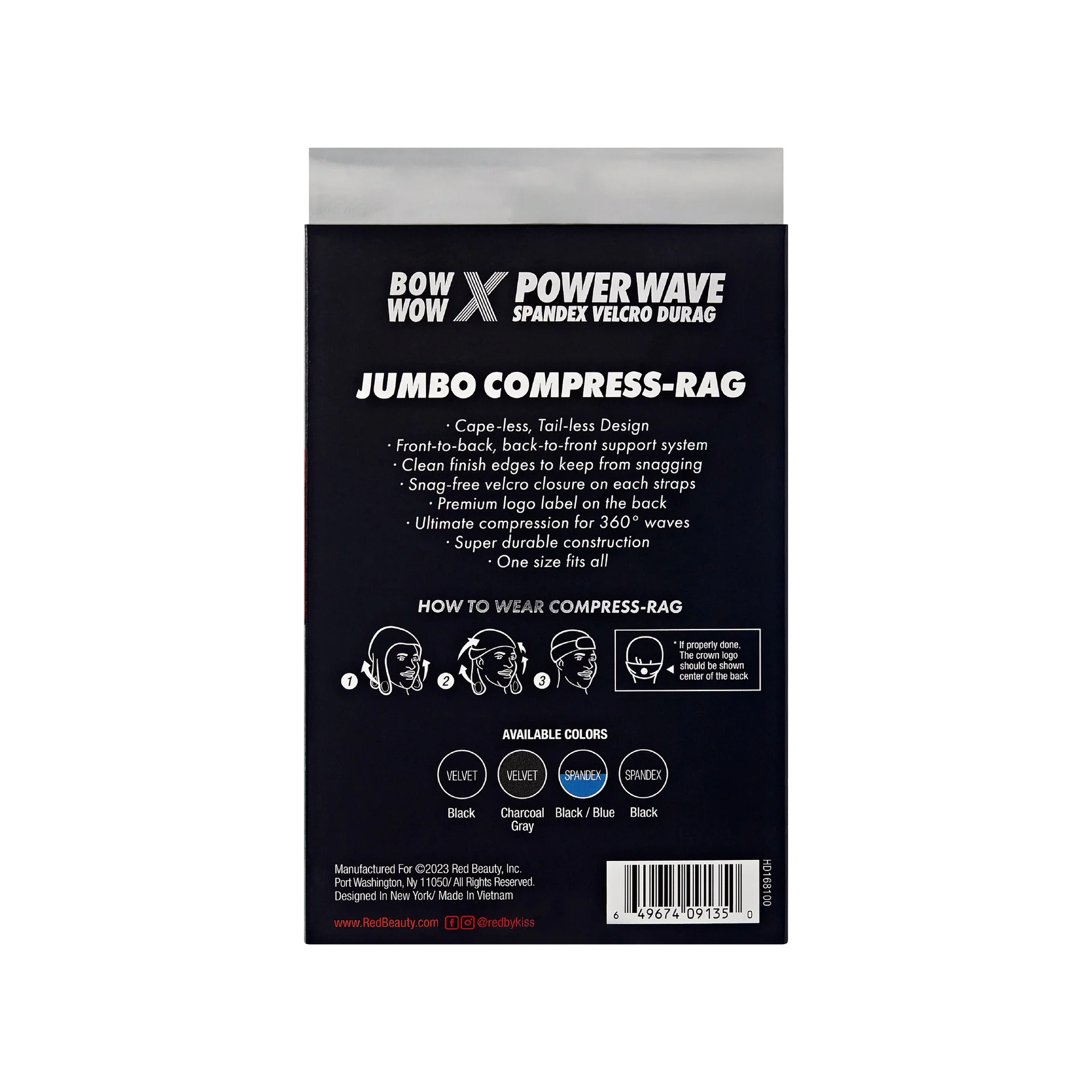 RED by KISS BOW WOW X Power Wave Spandex Hook and Loop Fastener Compress Rag - Image 24