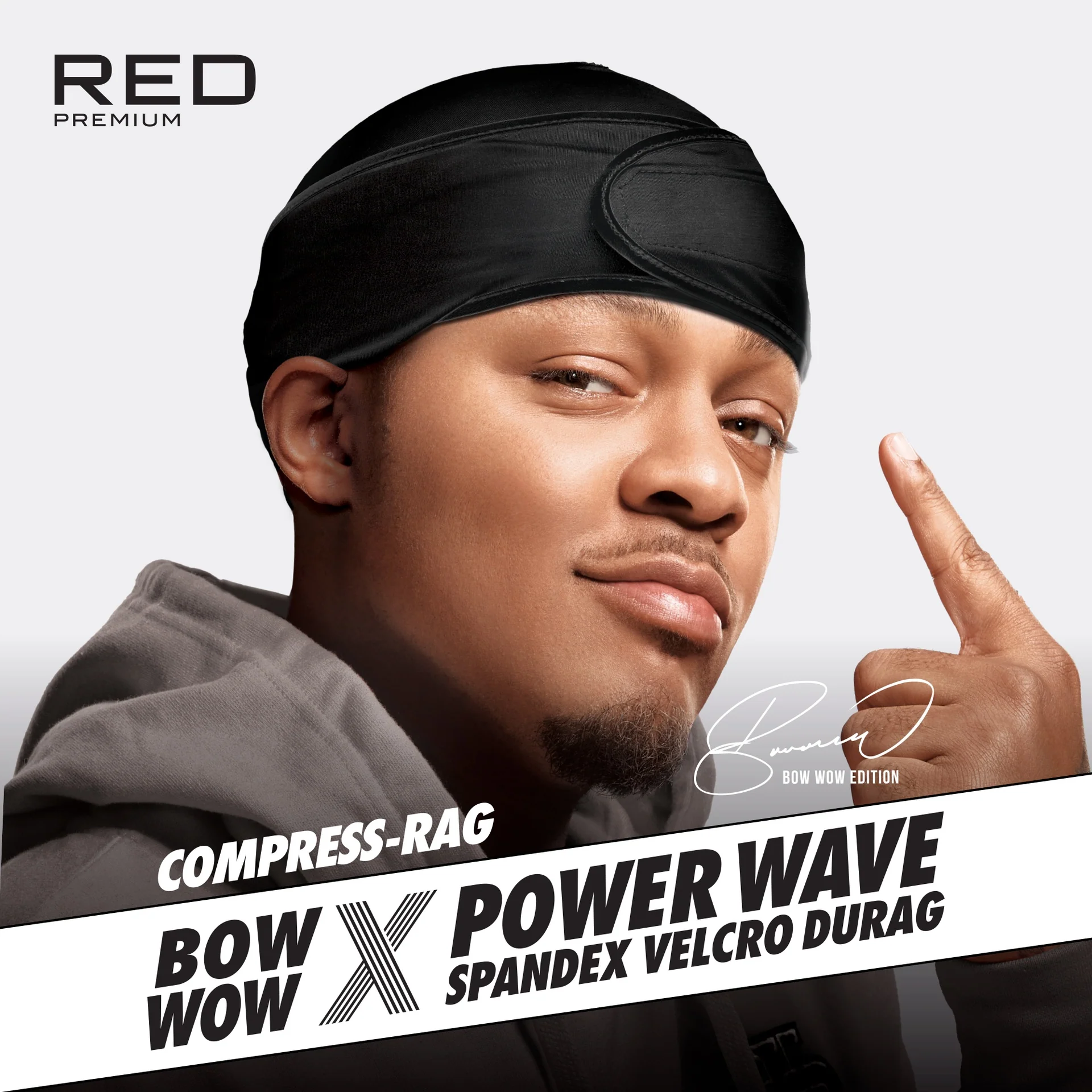 RED by KISS BOW WOW X Power Wave Spandex Hook and Loop Fastener Compress Rag - Image 4