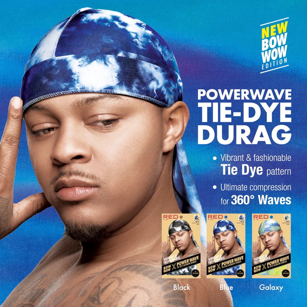 RED by KISS BOW WOW X Power Wave Tie Dye Fashion Durag - Image 11