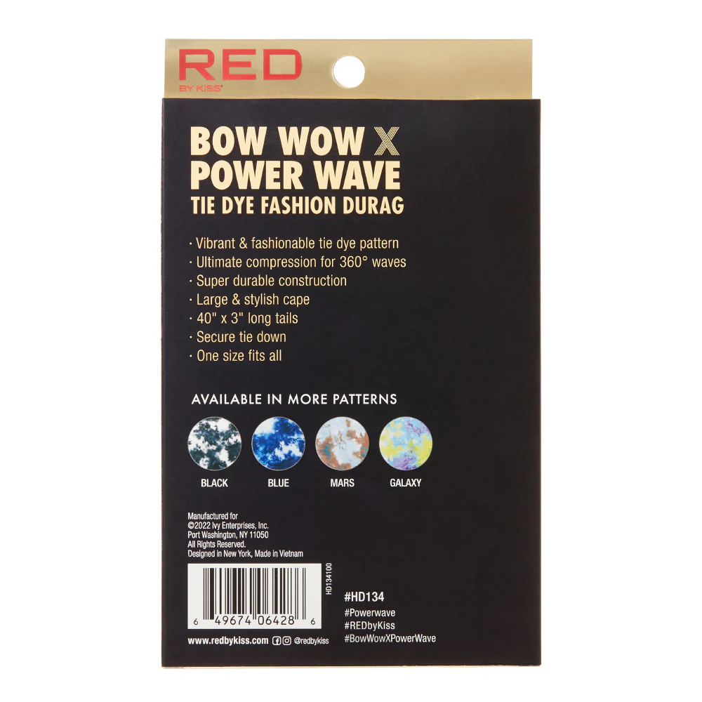 RED by KISS BOW WOW X Power Wave Tie Dye Fashion Durag - Image 15