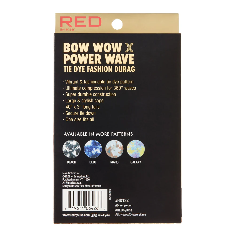 RED by KISS BOW WOW X Power Wave Tie Dye Fashion Durag - Image 16