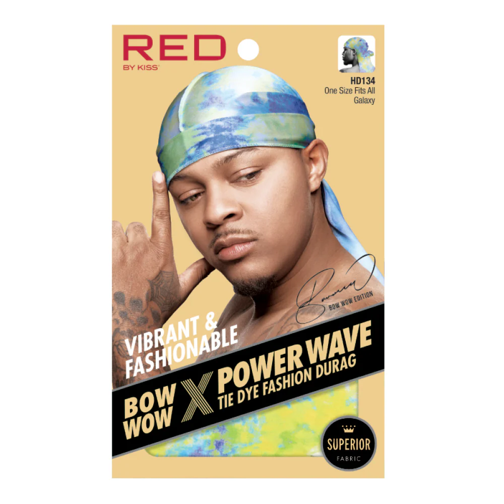 RED by KISS BOW WOW X Power Wave Tie Dye Fashion Durag - Image 3