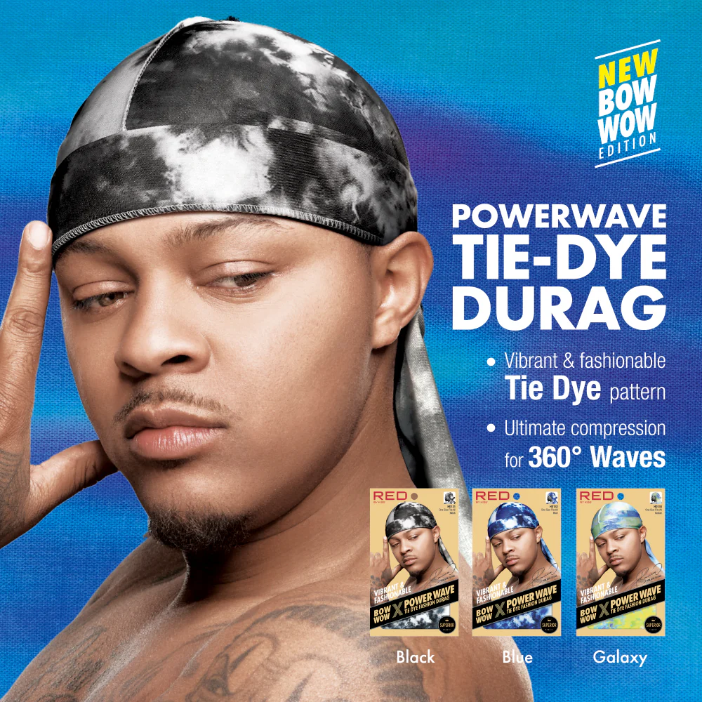 RED by KISS BOW WOW X Power Wave Tie Dye Fashion Durag - Image 7