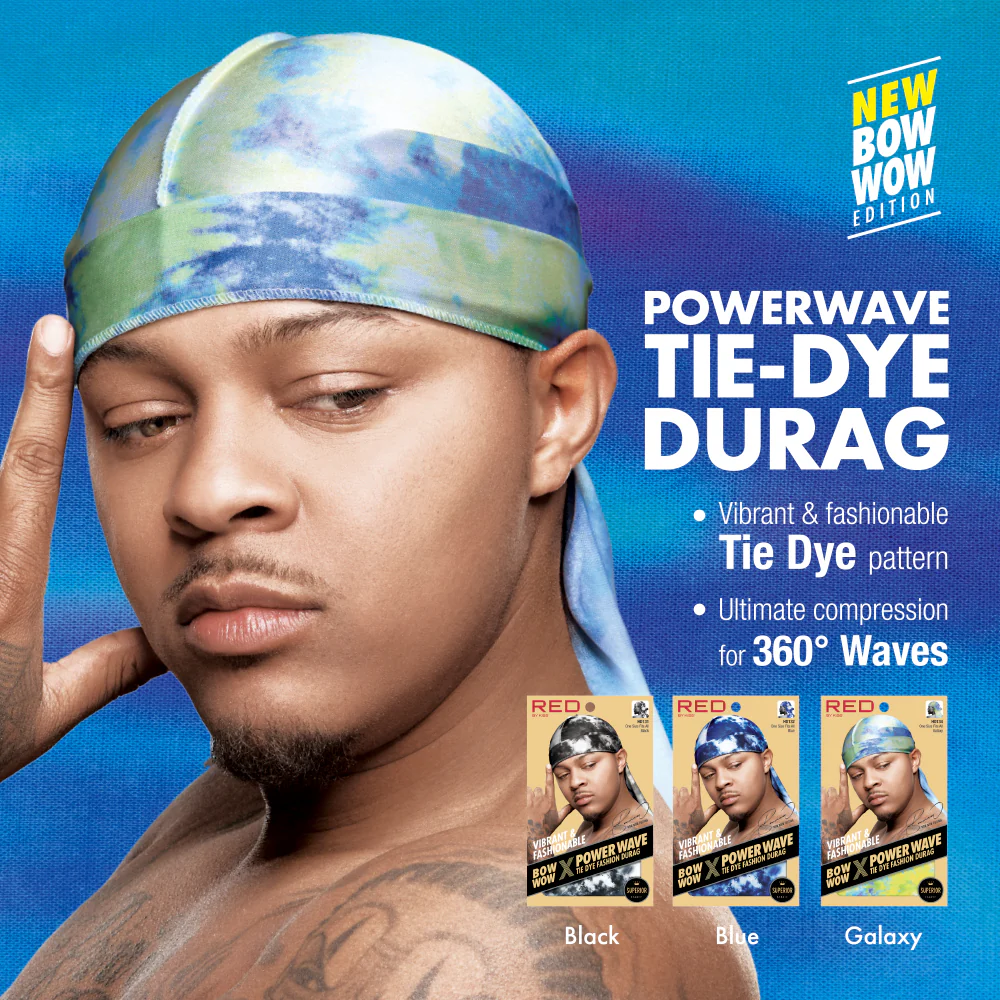 RED by KISS BOW WOW X Power Wave Tie Dye Fashion Durag - Image 9