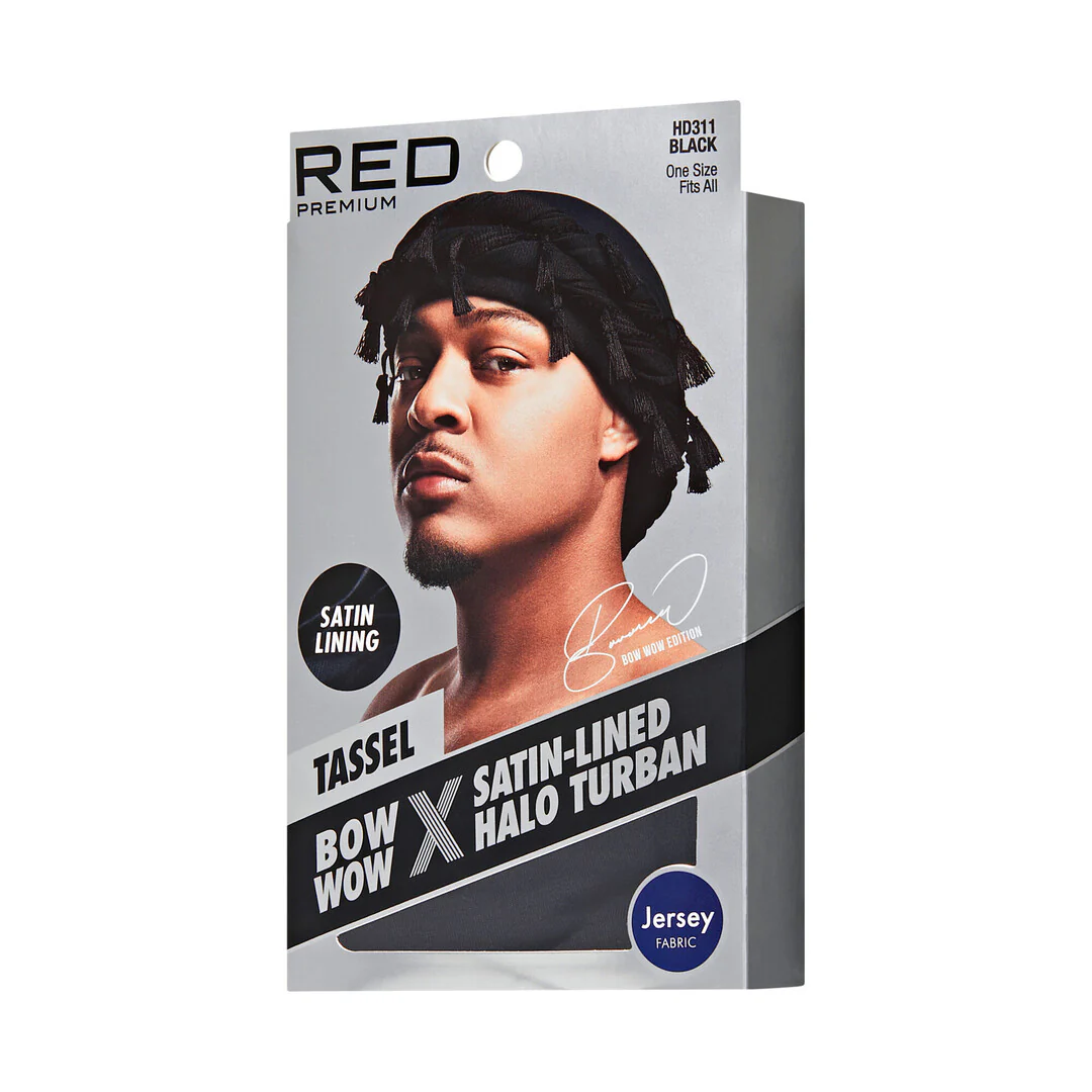 RED by KISS BOW WOW X Satin Lined Halo Tessel Turban Soft - Image 8