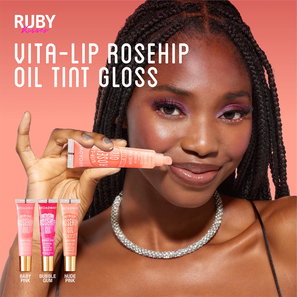 Ruby Kisses Broadway Lip Gloss Moisturizing, Soothing & Super Shiny Tinted Vita Lip - Image 37