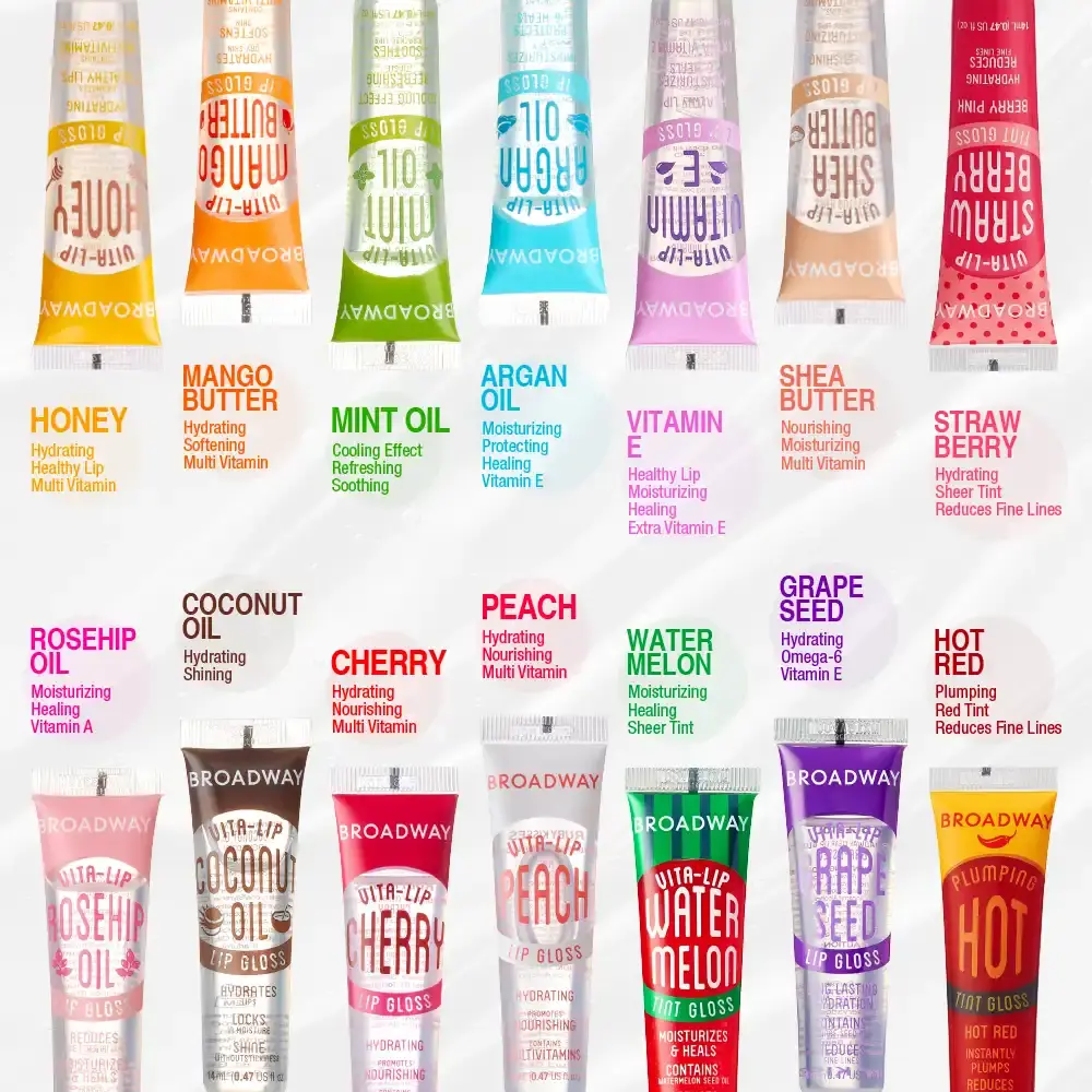 Ruby Kisses Broadway Lip Gloss Moisturizing, Soothing & Super Shiny Tinted Vita Lip - Image 41