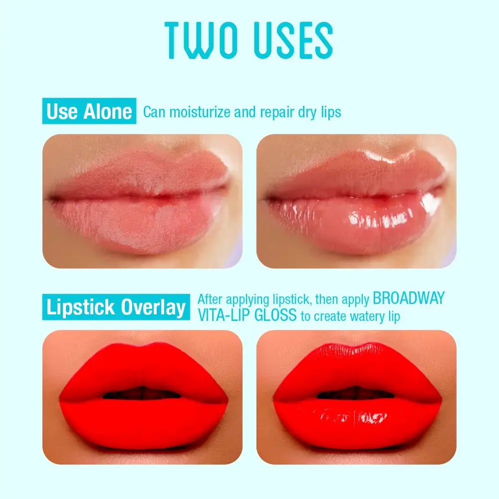 Ruby Kisses Broadway Vita-Lip Moisturizing, Soothing & Super Shiny Clear Lip Gloss - Image 47