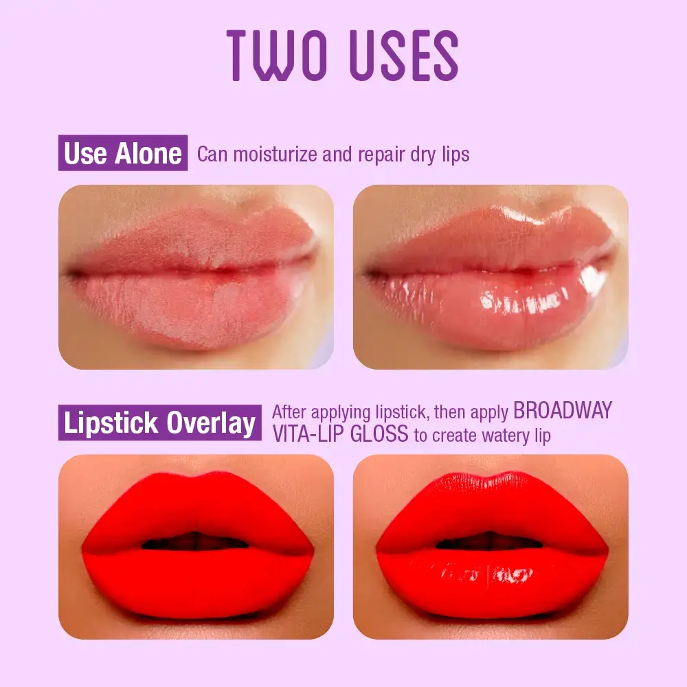 Ruby Kisses Broadway Vita-Lip Moisturizing, Soothing & Super Shiny Clear Lip Gloss - Image 48