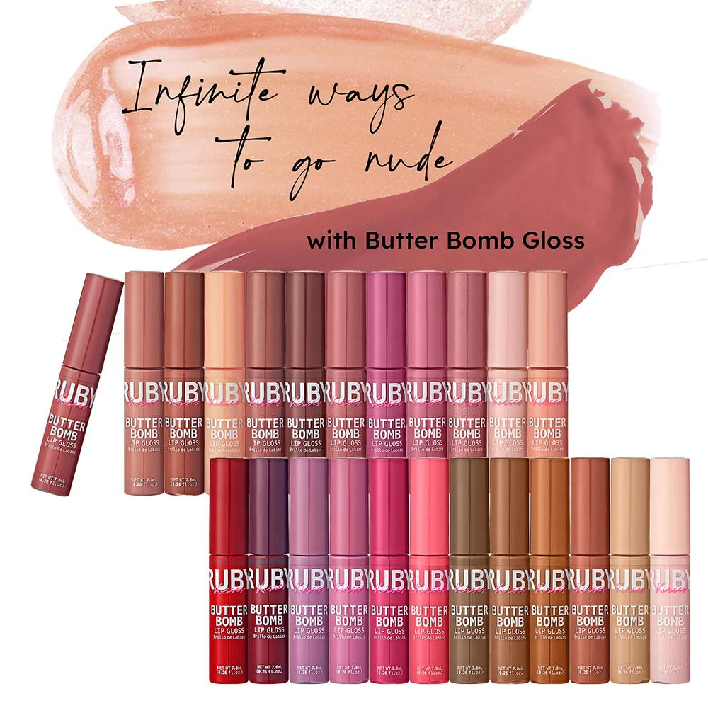 Ruby Kisses Butter Bomb Gloss – Non-Sticky, High-Shine Lip Gloss with Jojoba & Avocado Oil - Image 100