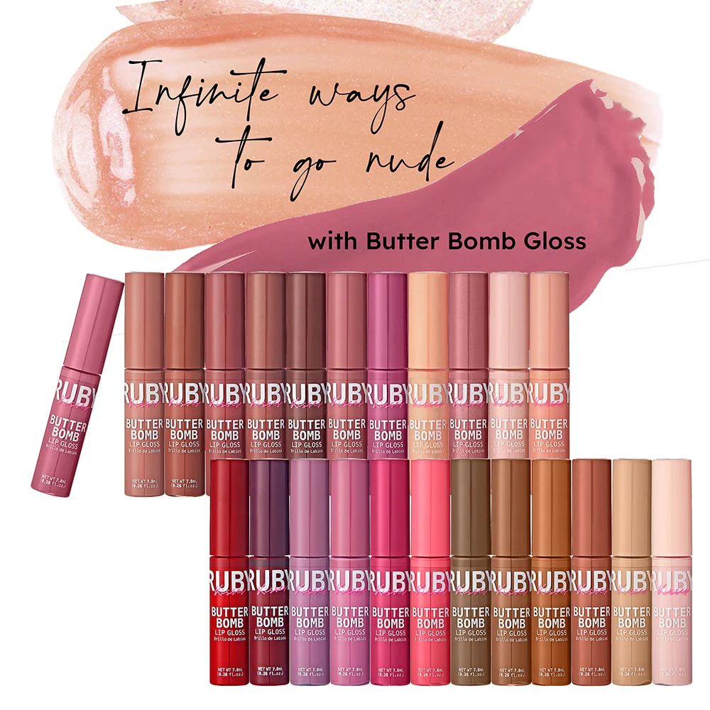 Ruby Kisses Butter Bomb Gloss – Non-Sticky, High-Shine Lip Gloss with Jojoba & Avocado Oil - Image 129