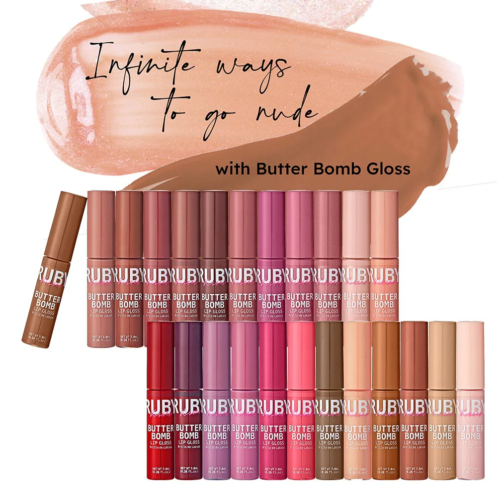 Ruby Kisses Butter Bomb Gloss – Non-Sticky, High-Shine Lip Gloss with Jojoba & Avocado Oil - Image 92