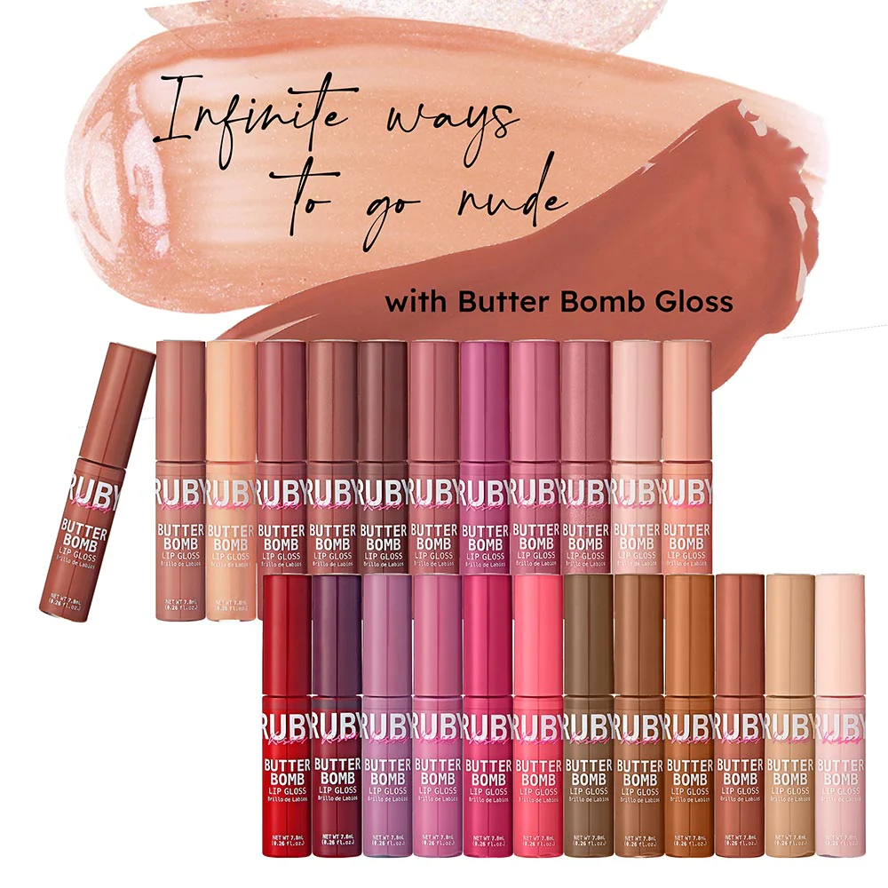 Ruby Kisses Butter Bomb Gloss – Non-Sticky, High-Shine Lip Gloss with Jojoba & Avocado Oil - Image 99