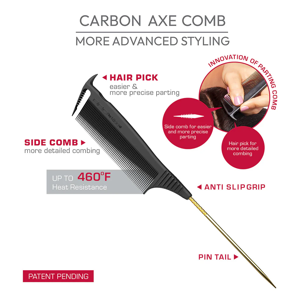 RED by KISS Carbon Axe Parting Comb - Image 3