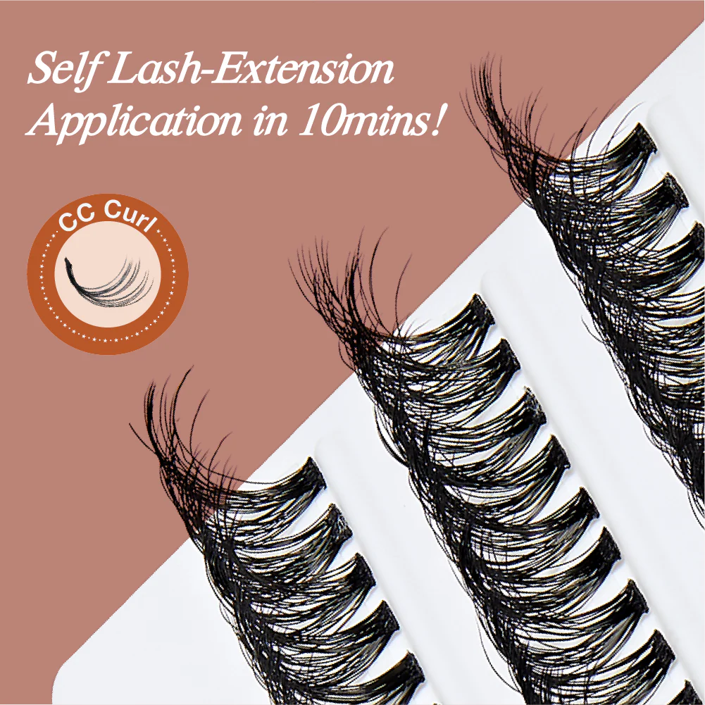 VLuxe By i•ENVY CC & DD Curl Faux Mink Lash Clusters (12Ð16mm) DIY Lash Extensions for Wispy Volume & Natural Look - Image 12