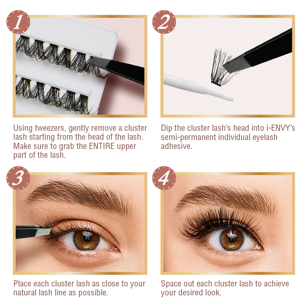 VLuxe By i•ENVY CC & DD Curl Faux Mink Lash Clusters (12Ð16mm) DIY Lash Extensions for Wispy Volume & Natural Look - Image 16