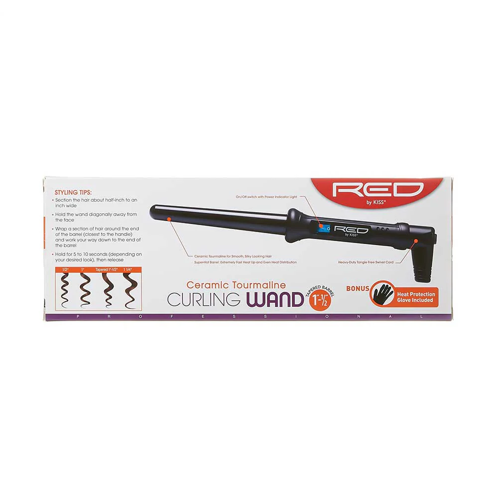 RED by KISS Ceramic Tourmaline Curling Wand - Image 12