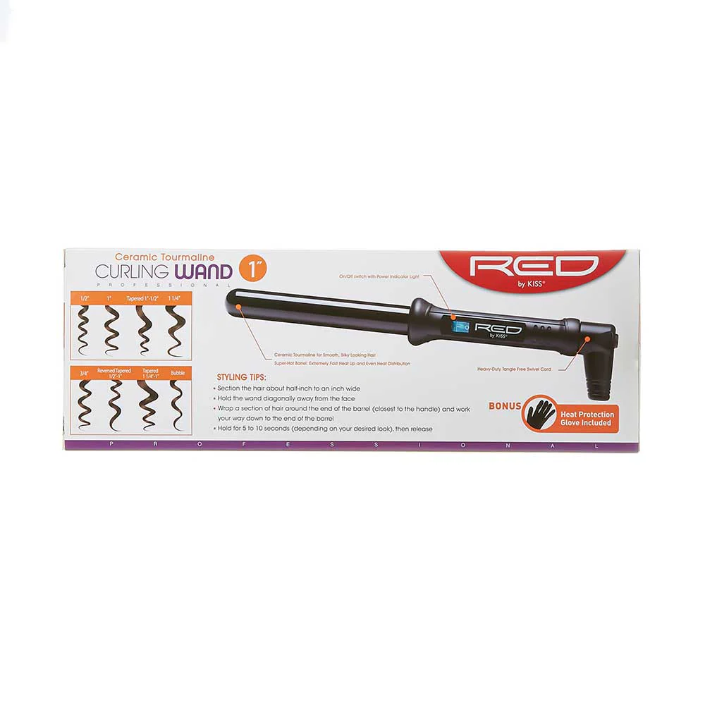 RED by KISS Ceramic Tourmaline Curling Wand - Image 6