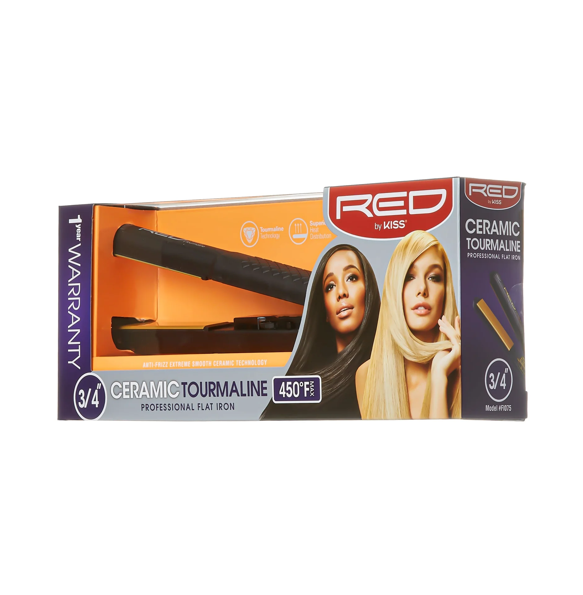 RED by KISS Ceramic Tourmaline Flat Iron 0.75" - Image 5