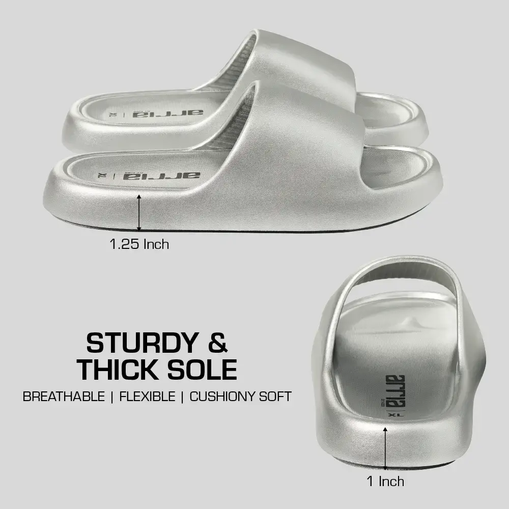 Arria Chrome Cloud Slipper – Lightweight Cushioned Slides, Anti-Slip, Indoor & Outdoor - Image 11