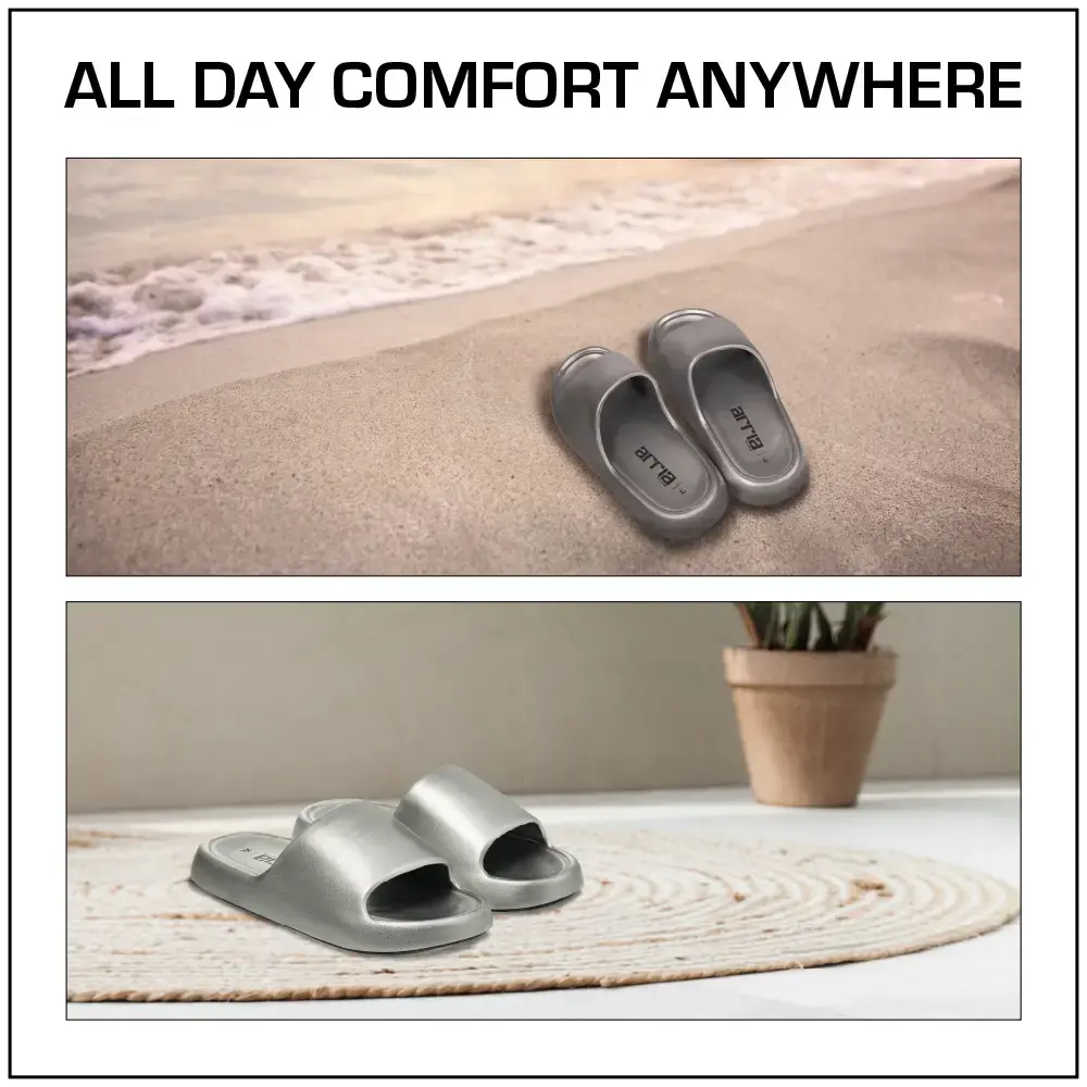 Arria Chrome Cloud Slipper – Lightweight Cushioned Slides, Anti-Slip, Indoor & Outdoor - Image 38