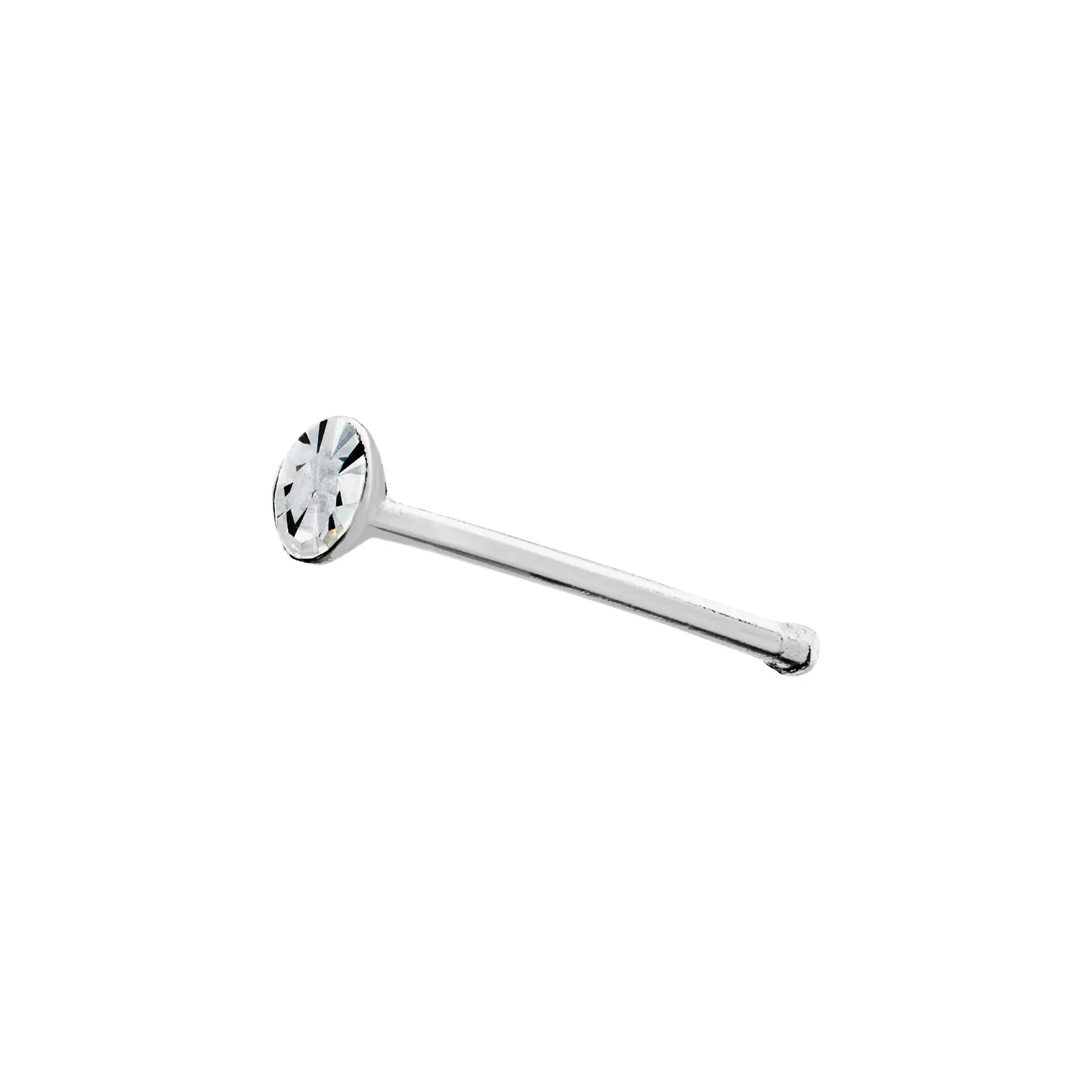 Arria Classic CZ Nose Bone Stud – White Gold Tone, Hypoallergenic, Secure Ball-End Design - Image 9