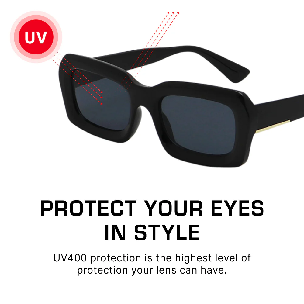 Mad Shade Classic Rectangular Black Sunglasses #59 - Image 6