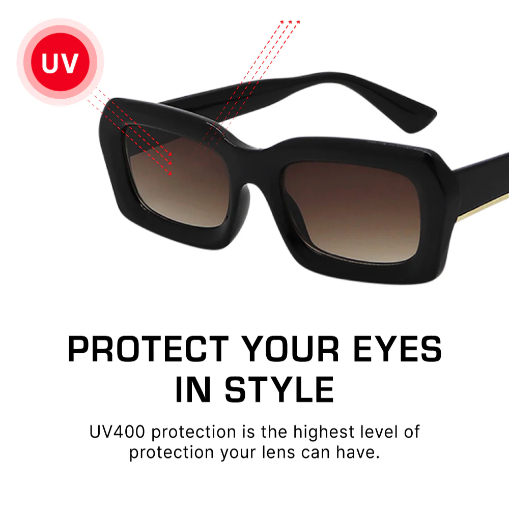 Mad Shade Classic Rectangular Black Sunglasses #60 - Image 6
