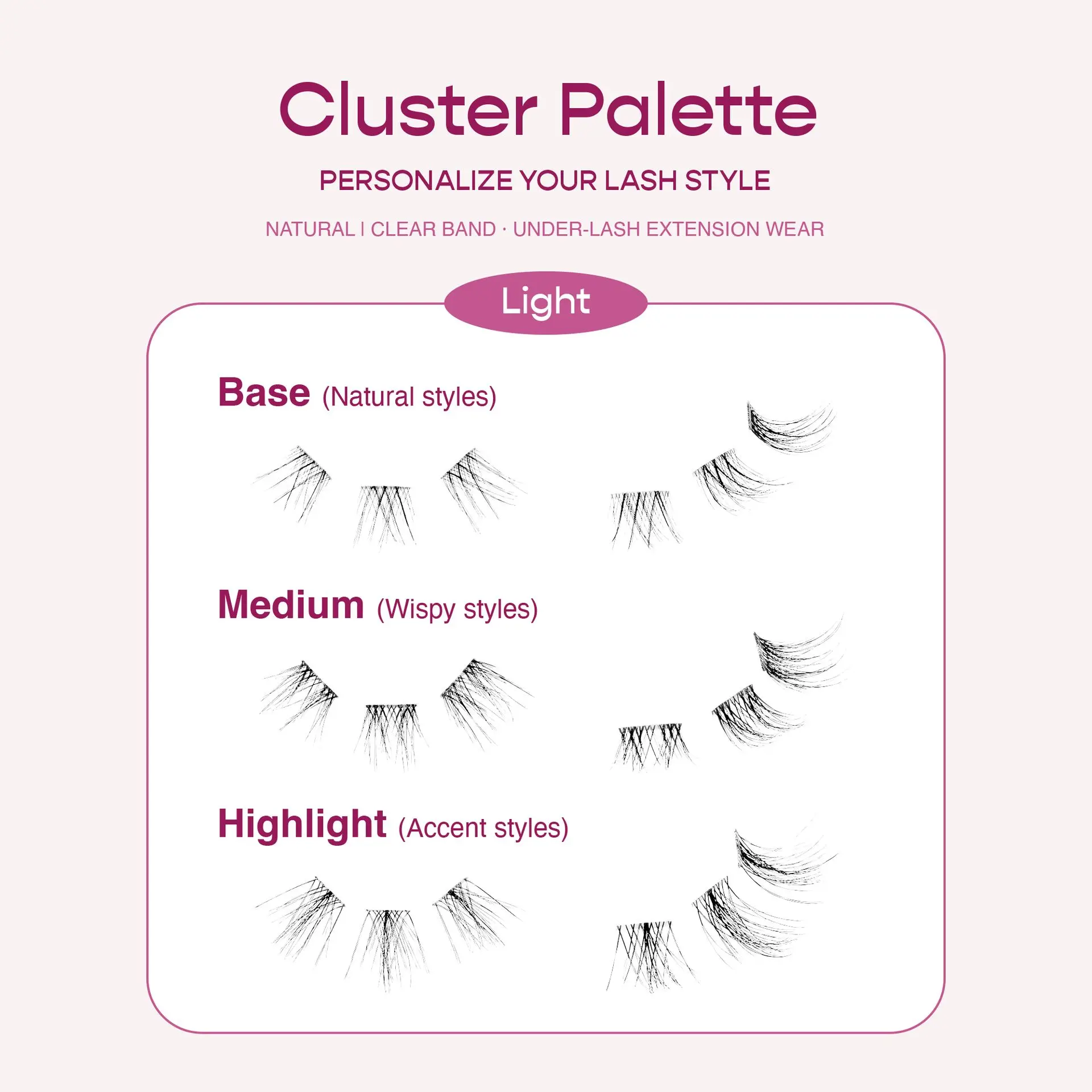 I-ENVY Cluster Palette Kit - Refillable DIY Underlash Extension Palette with 36 Lash Clusters - Image 17