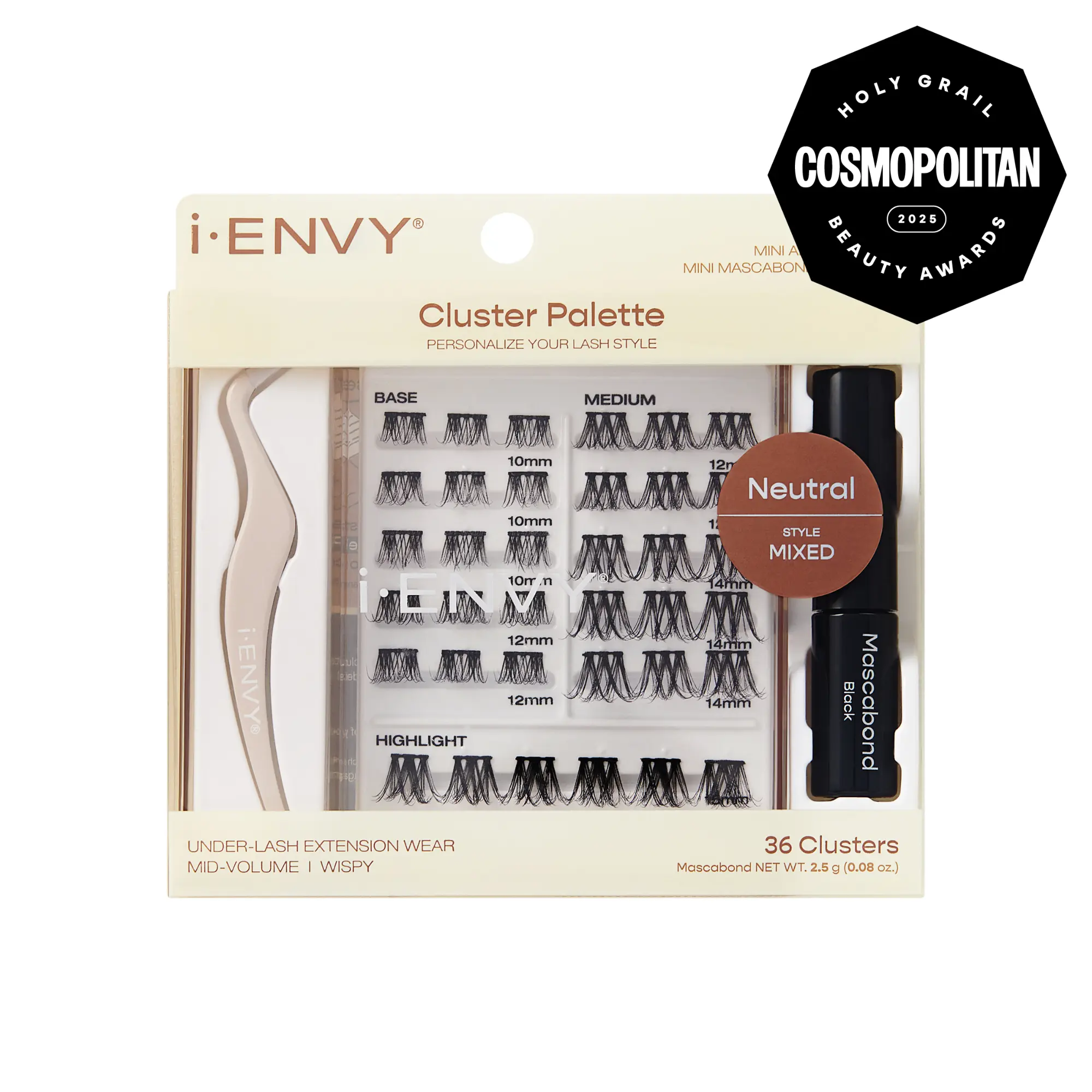 I-ENVY Cluster Palette Kit - Refillable DIY Underlash Extension Palette with 36 Lash Clusters - Image 2