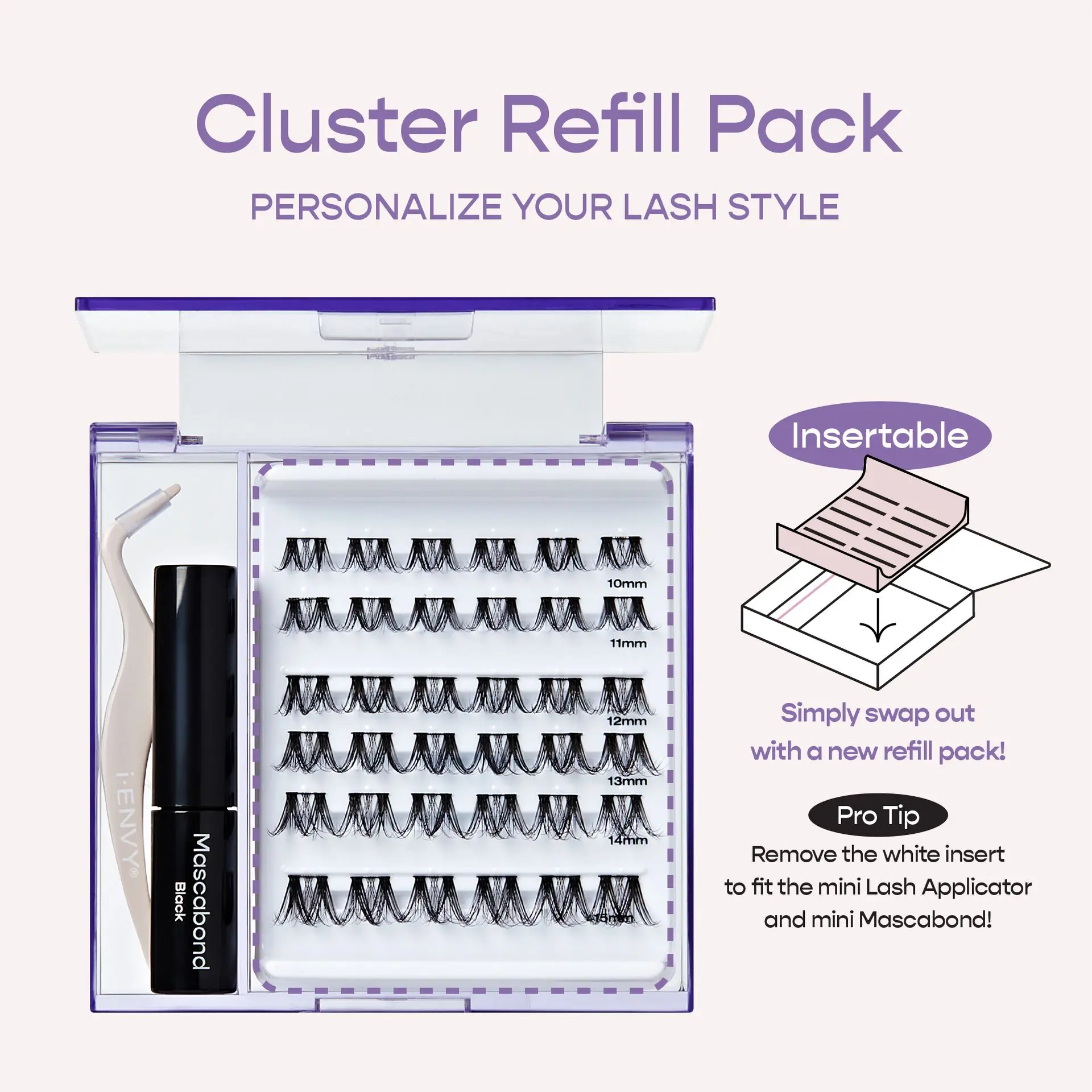 I-ENVY Cluster Palette Kit - Refillable DIY Underlash Extension Palette with 36 Lash Clusters - Image 23