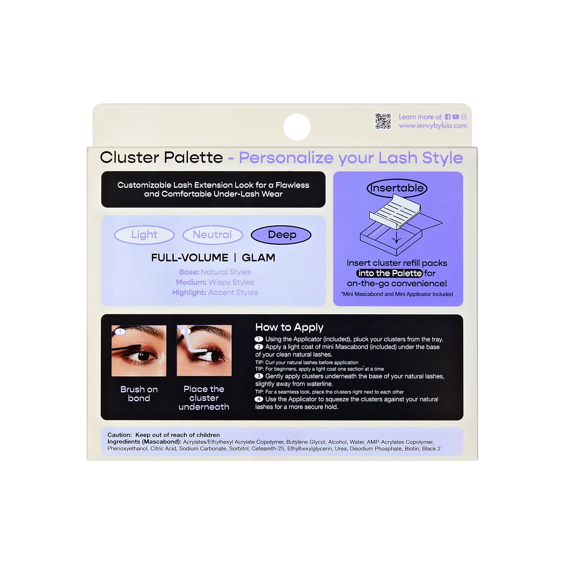 I-ENVY Cluster Palette Kit - Refillable DIY Underlash Extension Palette with 36 Lash Clusters - Image 33