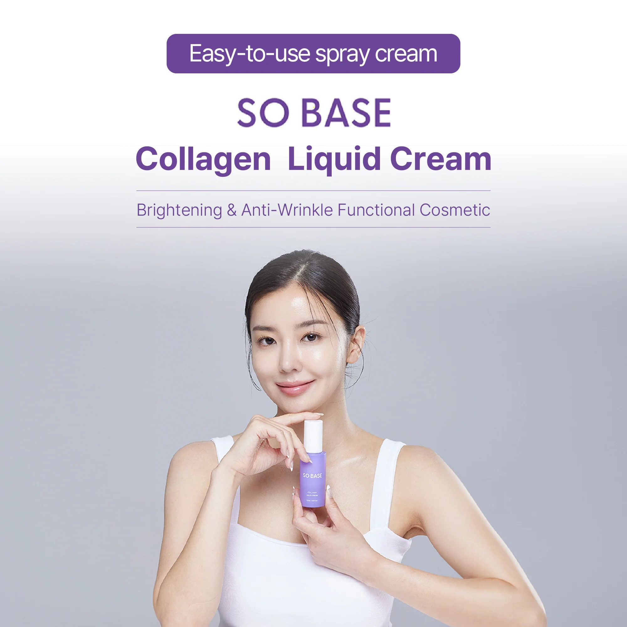 SOBASE Collagen Liquid Cream Spray-On Double Layer Moisturizer for Glass Skin - Image 2