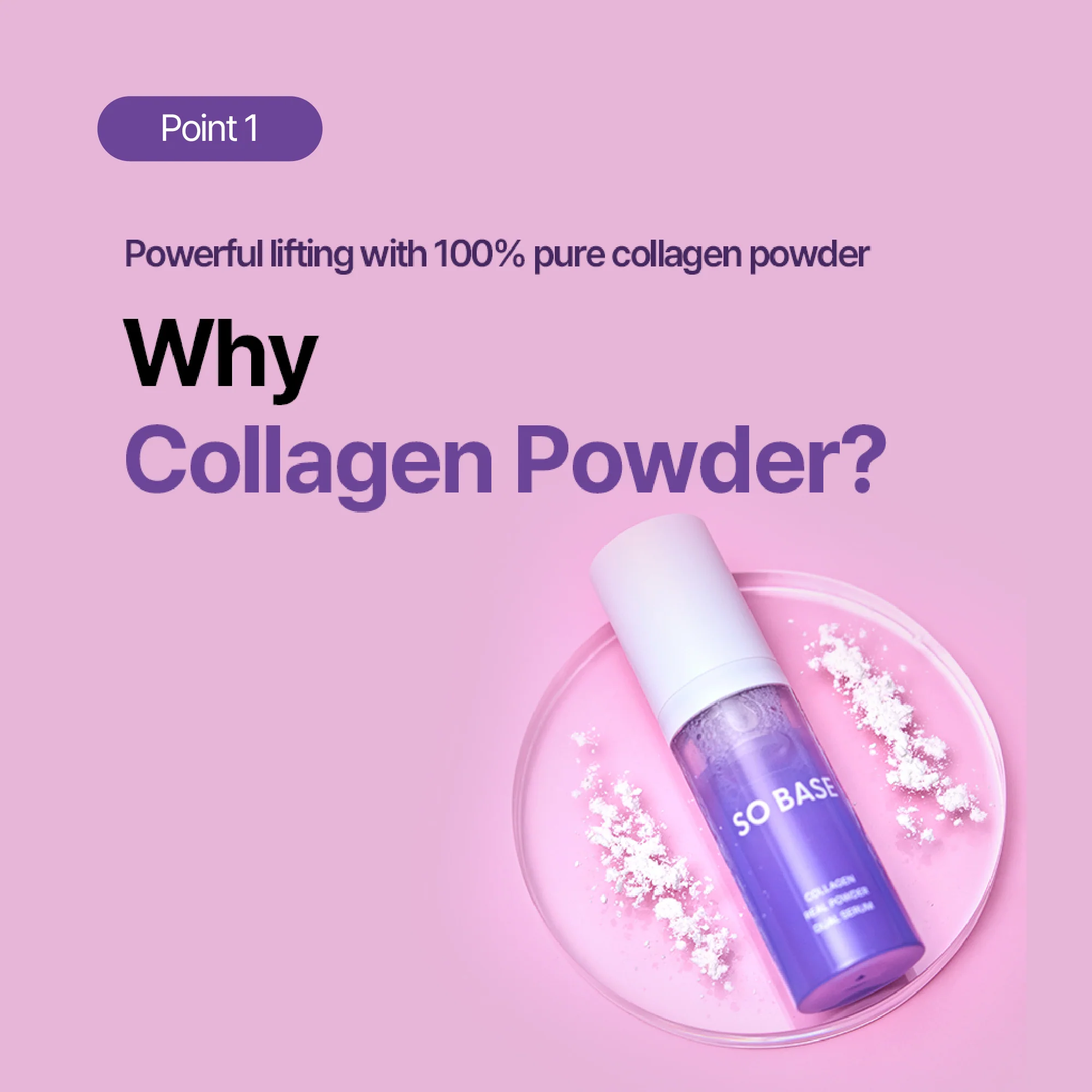 SOBASE 100% Pure Collagen Powder Serum - Instant Face Lift & Wrinkle Filler Glow for Sagging Skin - Image 4