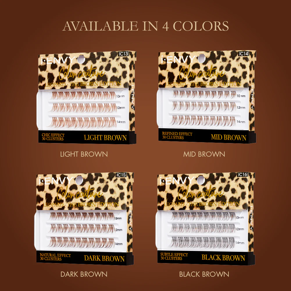 I-ENVY Color Couture Faux Mink Lash Clusters - Leopard - Image 7
