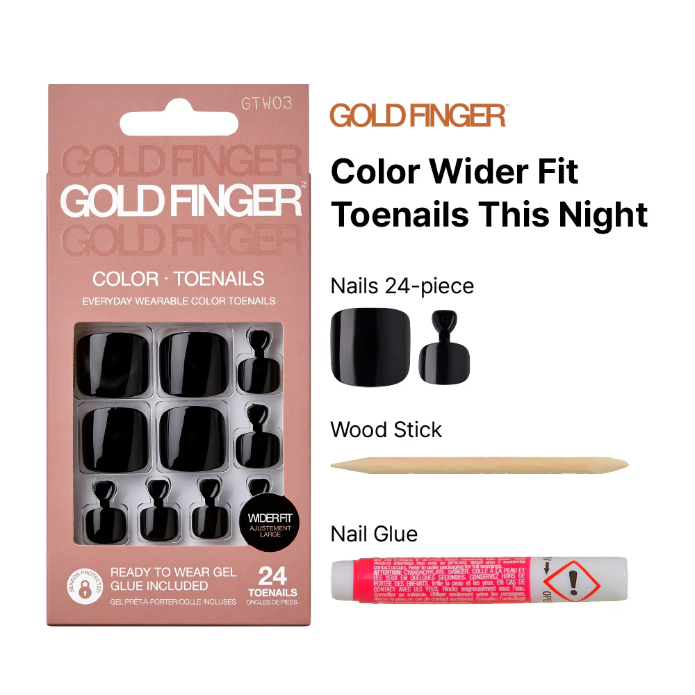 Gold Finger Color Wider Fit Toenails - This Night - Image 4