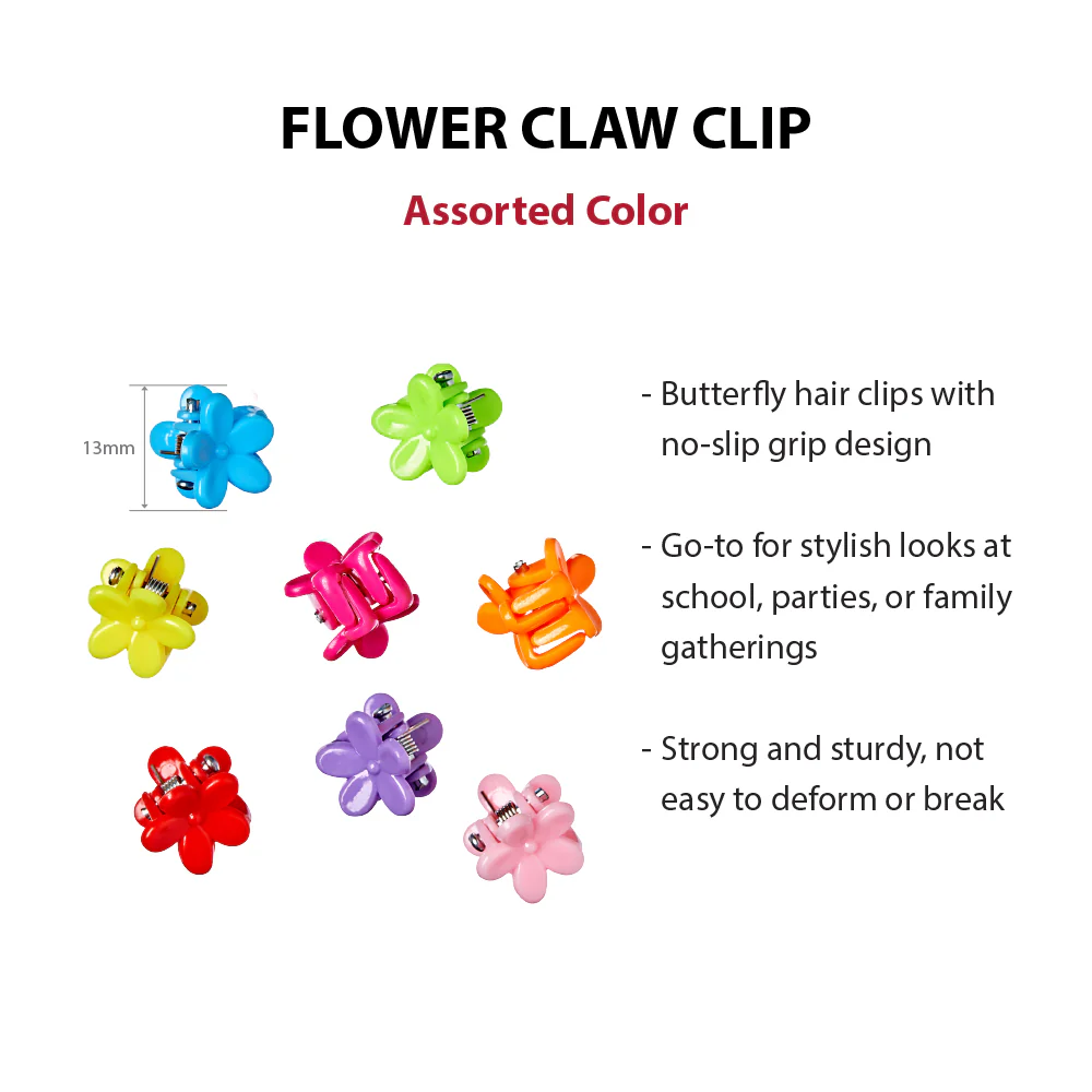 RED by KISS Colorful Kids Hair Claw Clips - No-Slip Grip - Image 12