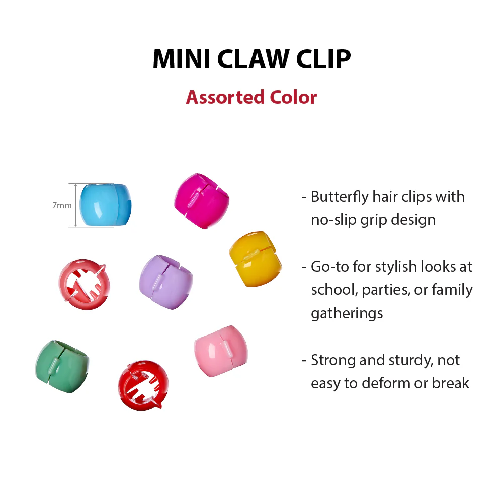 RED by KISS Colorful Kids Hair Claw Clips - No-Slip Grip - Image 17