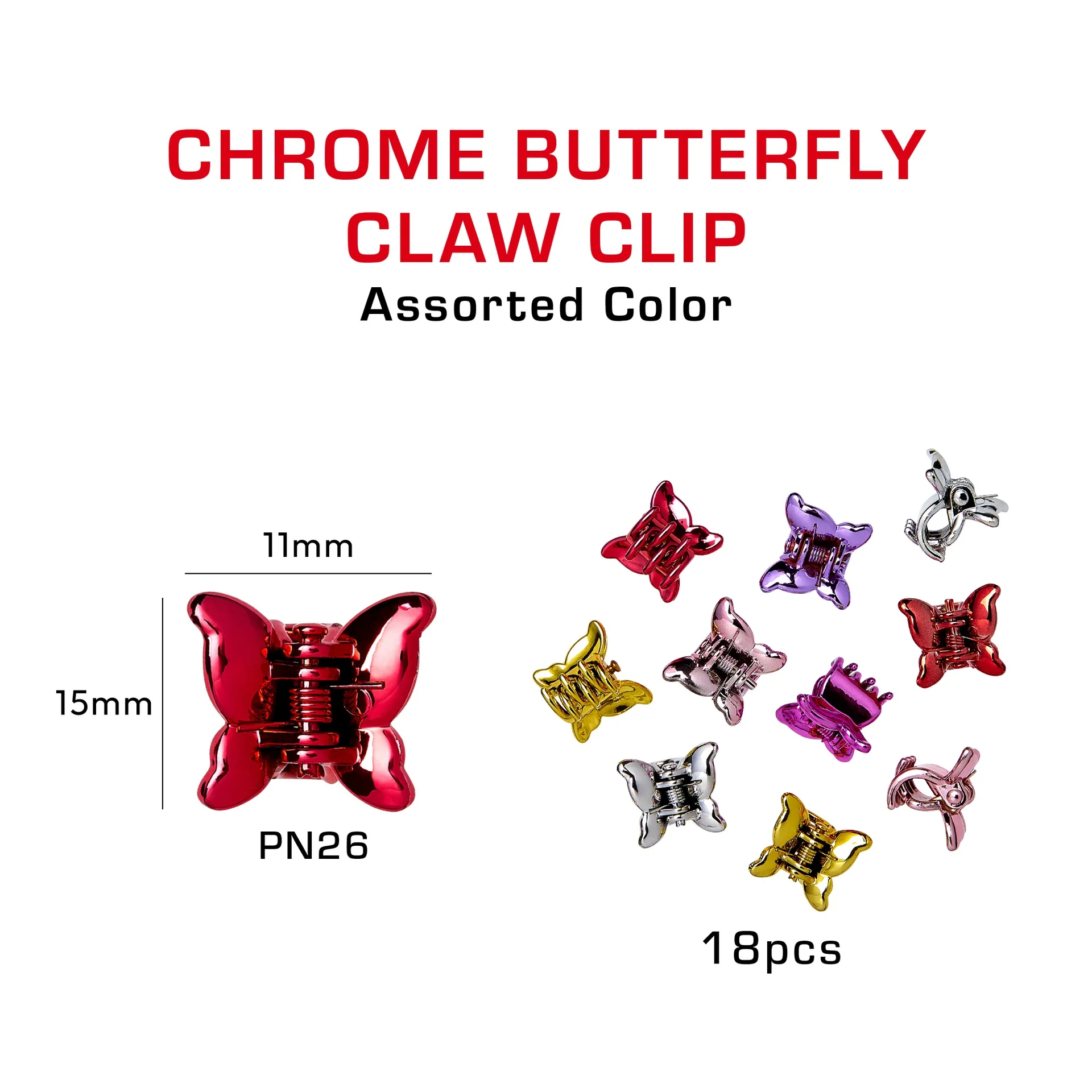 RED by KISS Colorful Kids Hair Claw Clips - No-Slip Grip - Image 27